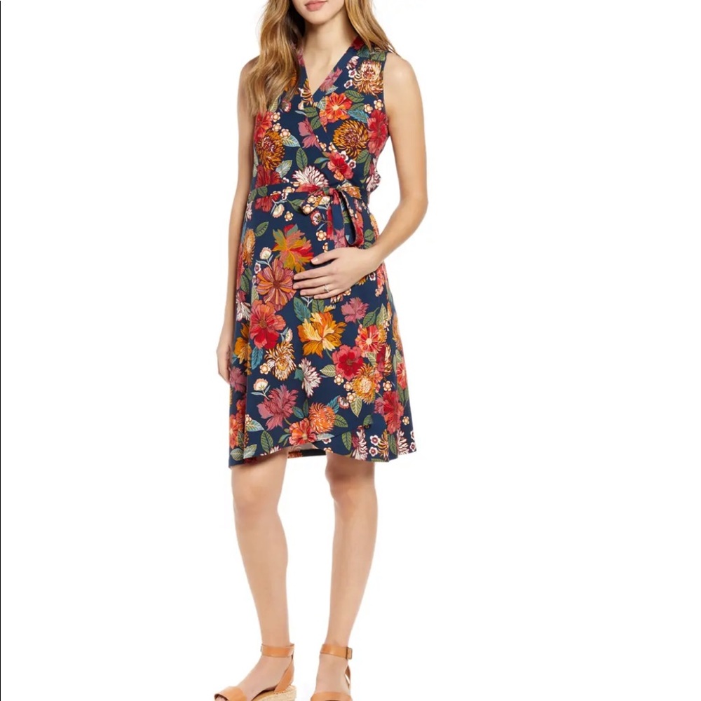 Floral Wrap Maternity Dress